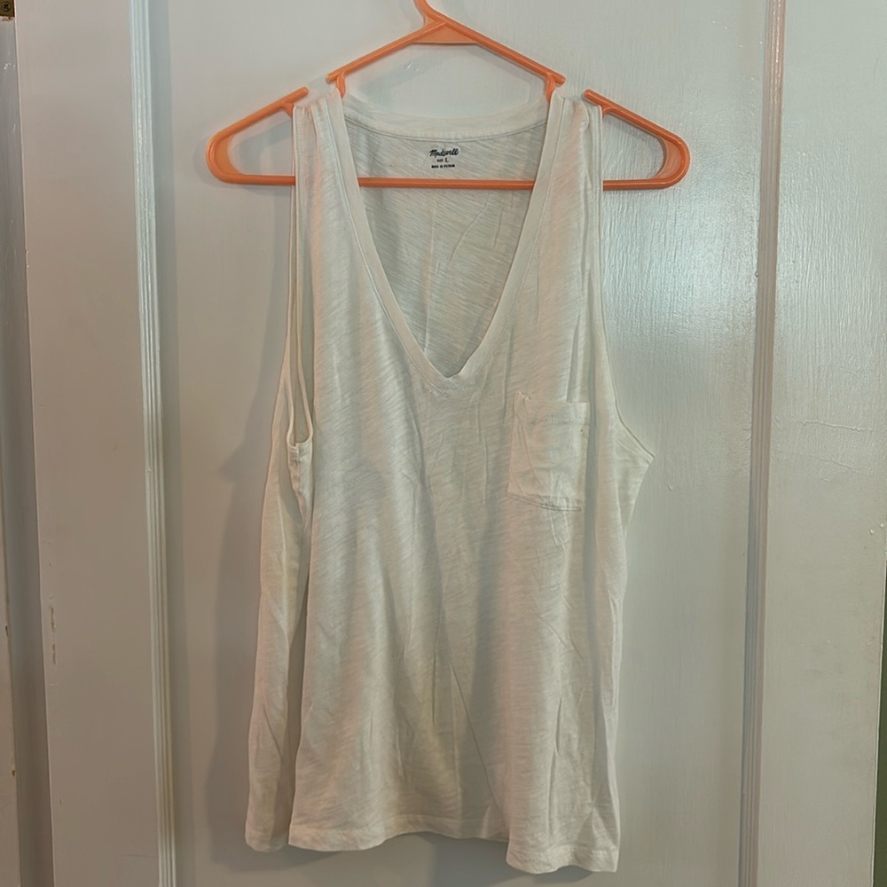 Madewell Cotton Pocket Tank (White)